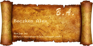 Beczkes Alex névjegykártya